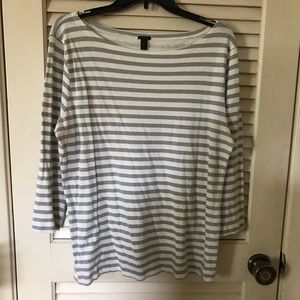 🌼 Grey and White Striped Boatneck by J. Crew 🌼